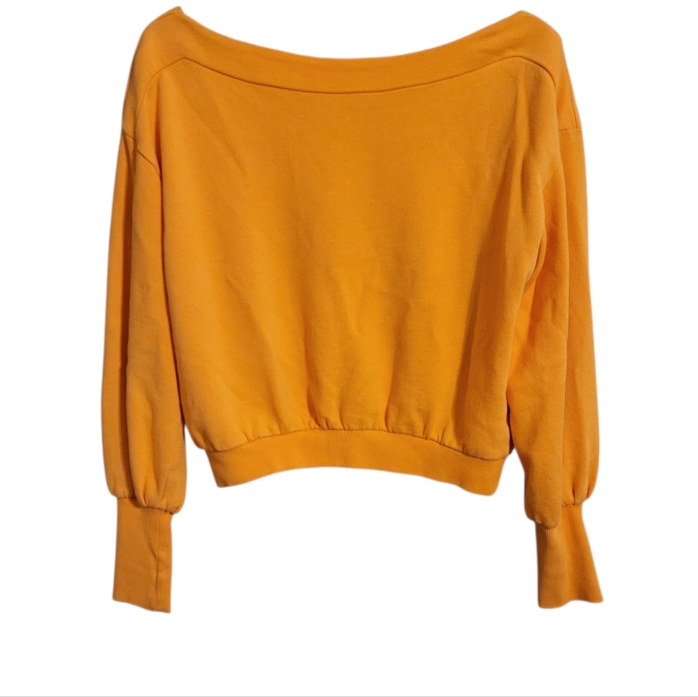 Maeve Anthropologie Orange Cropped Sweatshirt